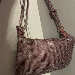 Elegant Pink Mesh Shoulder Bag